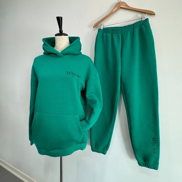 Seven Lab Tracksuit "Why not..." Green Warm  New, Size M - Picture 4 of 17